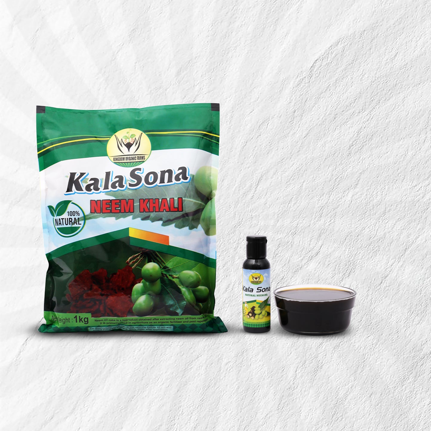 Kala Sona Neem Shakti Combo (Small) of Neem Khali1 Kg and Neem Oil 100 mL